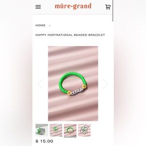 Mure + Grand Happy Inspirational Beaded Bracelet